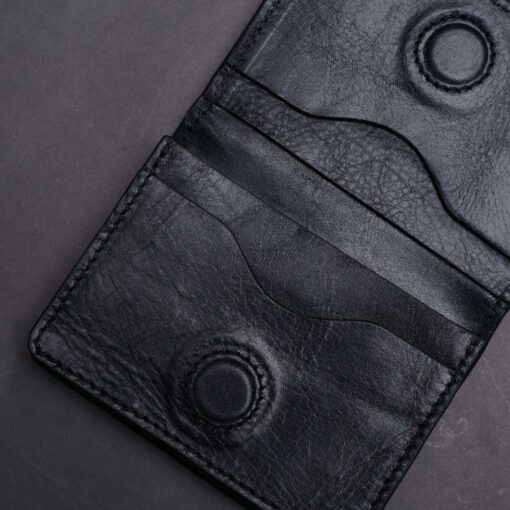 Zays Premium Eco-Friendly Leather Magnetic Card Holder Mini Wallet (CW109-Black) - Image 2