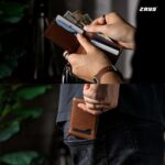 Zays Handcrafted Premium Leather Bifold Short Wallet - Image 20