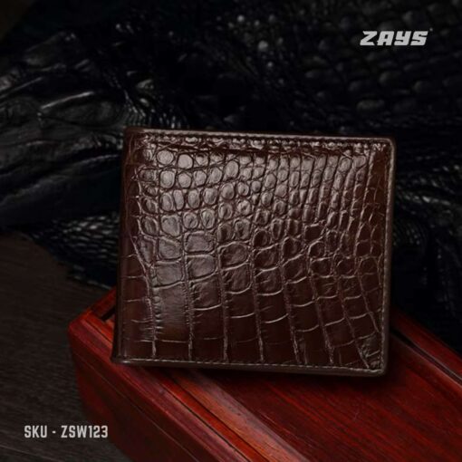 Zays Handcrafted Crocodile Embossed Premium Leather Bifold Short Wallet (SW123) - Image 9