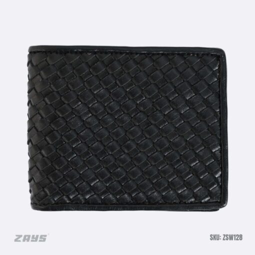 Zays Handcrafted Real Patti Design Premium Genuine Leather Bifold Short Wallet (ZSW129-Black) - Image 10