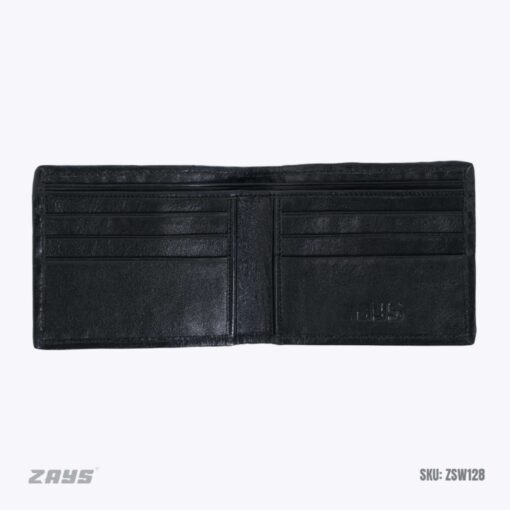 Zays Handcrafted Real Patti Design Premium Genuine Leather Bifold Short Wallet (ZSW129-Black) - Image 8