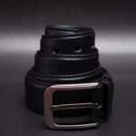 Zays Handcrafted Genuine Leather Belt for Men – Premium Quality, Adjustable, Stylish & Durable (MB101-Black)