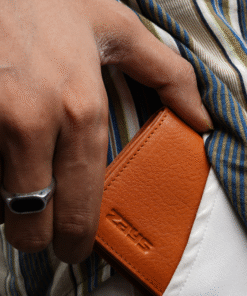 Zays Premium Eco-Friendly Leather Magnetic Card Holder Mini Wallet (ZCW110-Tan Brown)